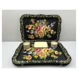 Metal TV Tray Tops; Metal Coasters & Nash Snack Tr
