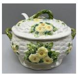 Ceramic Basketweave Soup Tureen
