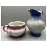 Stoneware Wash Pitcher & LaBelle Chamber Pot