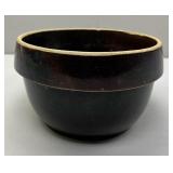 American Albany Slip Glazed Stoneware Mixing Bowl