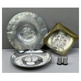 Farberware Hammered Bowl, Aluminum Trays; S & P
