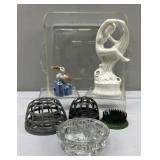 Floral Frogs & Glasbake Dish