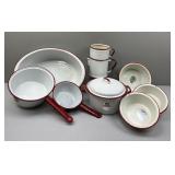 White & Red Enamelware - Republic & Kanawha