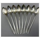 Eight Sterling Iced Teaspoons, Monogrammed