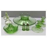 Green Depression Uranium Glass Accessories