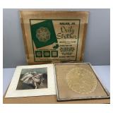 Degas Ballerina Print; Framed Doily & Doily Stretc