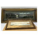 Coastal Landscape Watercolor; Panoramic Landscape