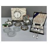 Sterling Coasters, Pickle Fork, Opener; Pewter Dis