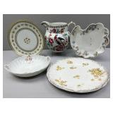 Pheasant Pitcher; Austria, Limoges, Warwick Plates