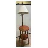 Mahogany Floor Lamp-Table Combo
