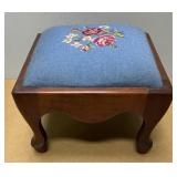 Cherry Needlepoint Foot Stool