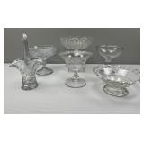 Clear Glass Handled Basket, Compotes, Preserves St