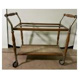 Wooden & Metal Rolling Cart