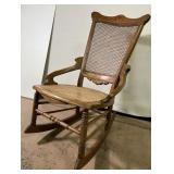 Walnut Victorian Cane Back & Seat Rocker
