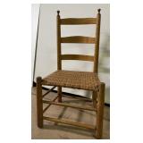Shaker-Style Ladderback Chair With Woven Seat