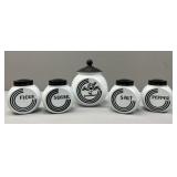 Anchor Hocking Vitrock Art Deco "Black Circle" K