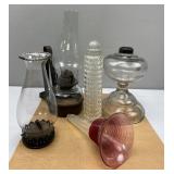 Oil Lamp in Metal Hanger; Oil Lamp Base; Torpedo S