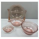 Pink Depression Glass Cabbage Rose