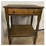 Mixed Wood One Drawer Side Table