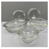 Pyrex Casseroles; Lids; Glasbake Tube Cake Pan