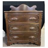 Antique Victorian Walnut Three Drawer Chest