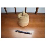 Antique wood butter press