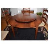 Hand made walnut table with lazy susan