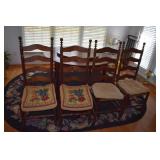4 Matching ladder back chairs