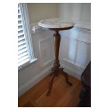 Wood plant stand with made in Italy marble top