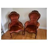 Pair of Pelman Shell and Leckie victorian chairs