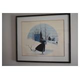 Framed P. Buckley Moss print 32"x28"
