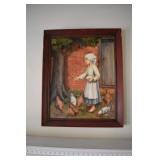 Framed Pat Lehmkuhl painting 32.5"x 26.5"