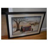 Large framed P. Buckley Moss print 39"x29"