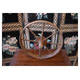 Antique metal cart wheel