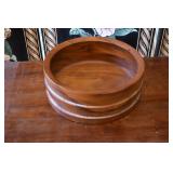 Turned walnut wood bowl