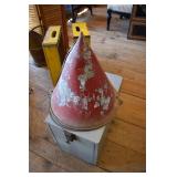 Metal cone shaped fire bucket