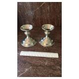 Pair of Hanle ATC pewter candle holders