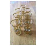 7 mid century Culver glasses