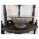 Glass fruit bowl with matching smaller bowl