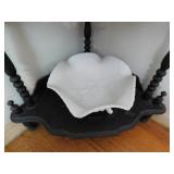 Large milk glass bowl with floral design