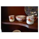 Antique china cups and bowl