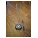 Glass flower vase with sterling base ring