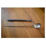 Antique Sterling silver spiral handle spoon