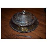 Gorham silver plate server with pyrex bowl