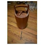 Vintage Teak wood ice bucket 18" tall