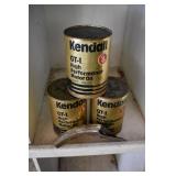 3 Vintage Kendall motor oil cans with spout