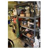 Metal shelf rack with automotive supplies