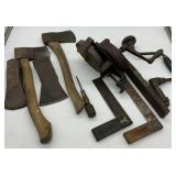 VINTAGE TOOLS IN WOODEN BOX