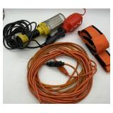 EXTENSION CORD, 2 HAND LAMPS, MOVING STRAPS