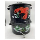 ENAMEL SEAFOOD POTS
